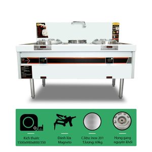 Bếp á đôi họng gang 1500 không quạt thổi