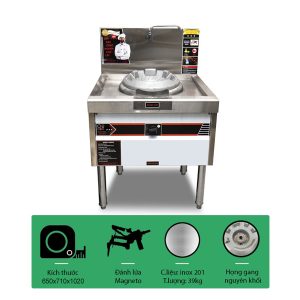 Bếp Á đơn 1 họng 1 bầu nước không quạt