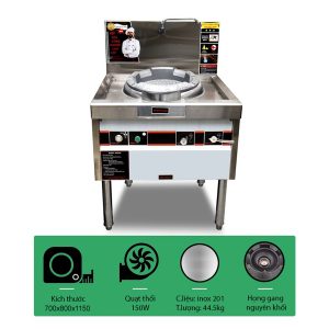 Bếp á đơn họng gang không quạt thổi