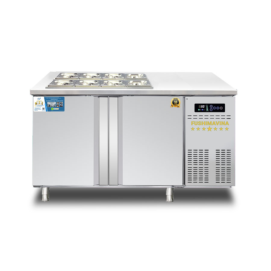 Bàn Salad 1m5 Cánh Inox