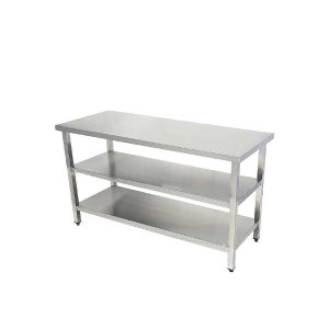 Bàn bếp inox có 2 giá phẳng