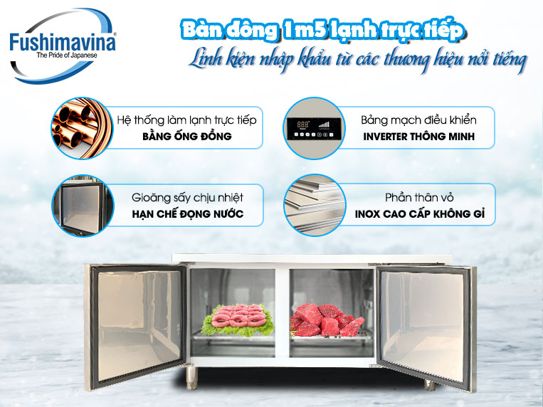 Ưu điểm bàn đông 1m5 lạnh trực tiếp