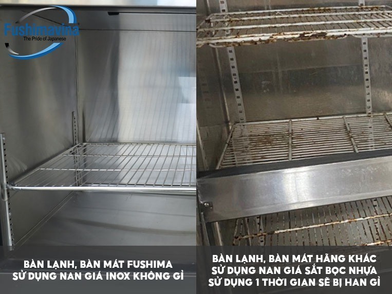 nan giá đỡ của bàn đông 2m3 làm bằng inox cao cấp