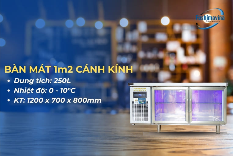 bàn mát 2 cánh kính