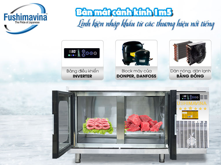 Linh kiện bàn mát cánh kính 1m5