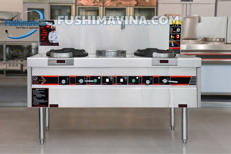 bếp đôi 1500 họng gang quạt thổi