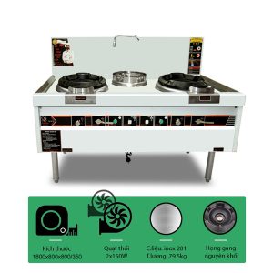 Bếp á đôi họng gang 1800 quạt thổi
