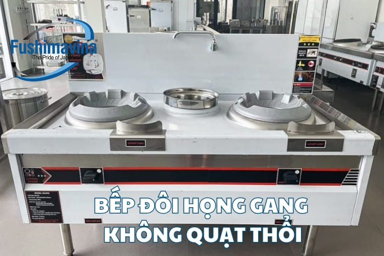 bếp đôi họng gang không quạt thổi
