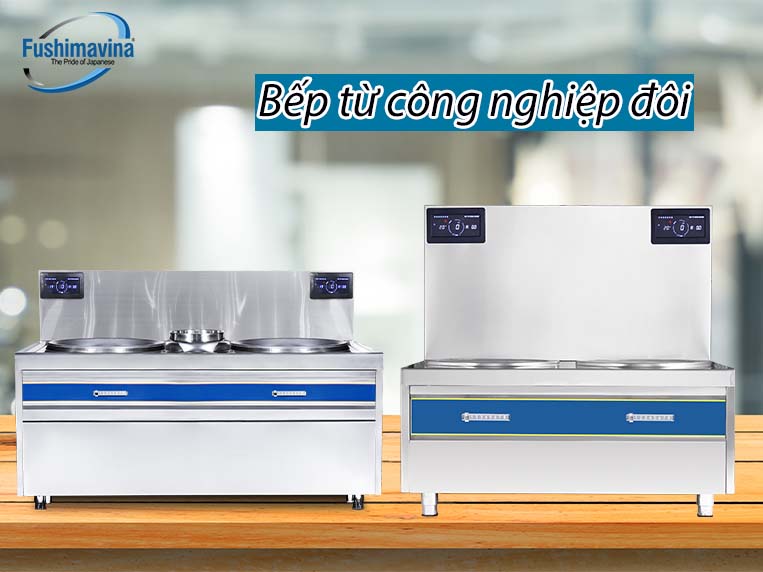 Bếp từ công nghiệp đôi 12kw mặt phẳng phù hợp với đa dạng mô hình kinh doanh