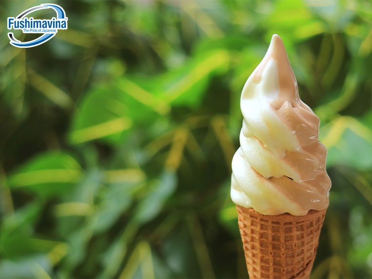 hình ảnh kem tươi ốc quế mix vị