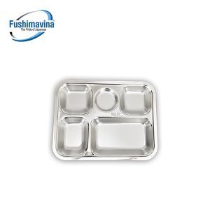Khay cơm 5 ngăn sâu lòng 28*22*4cm inox 201