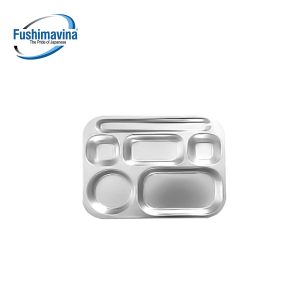 Khay cơm 6 ngăn 35.5*28*3 inox 201