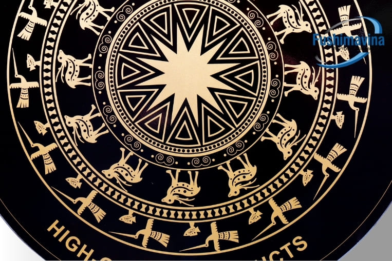 thiết kế mặt kính hoa văn trống đồng