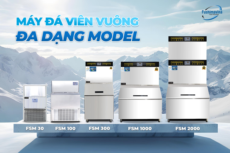 Đa dạng model máy làm đá