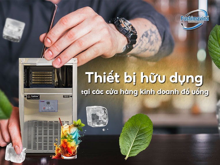 máy làm nước đá viên 30kg cho quán trà sữa