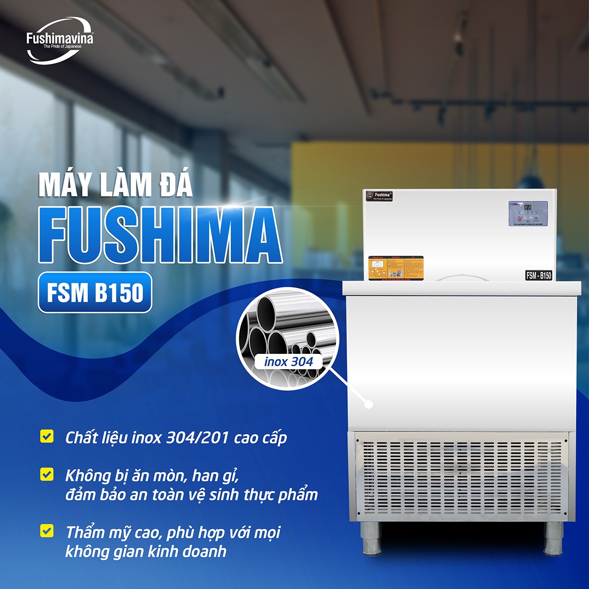 Máy làm đá viên 150kg Fushimavina - Ảnh 7