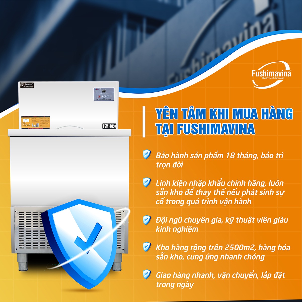 Máy làm đá viên 150kg Fushimavina - Ảnh 10