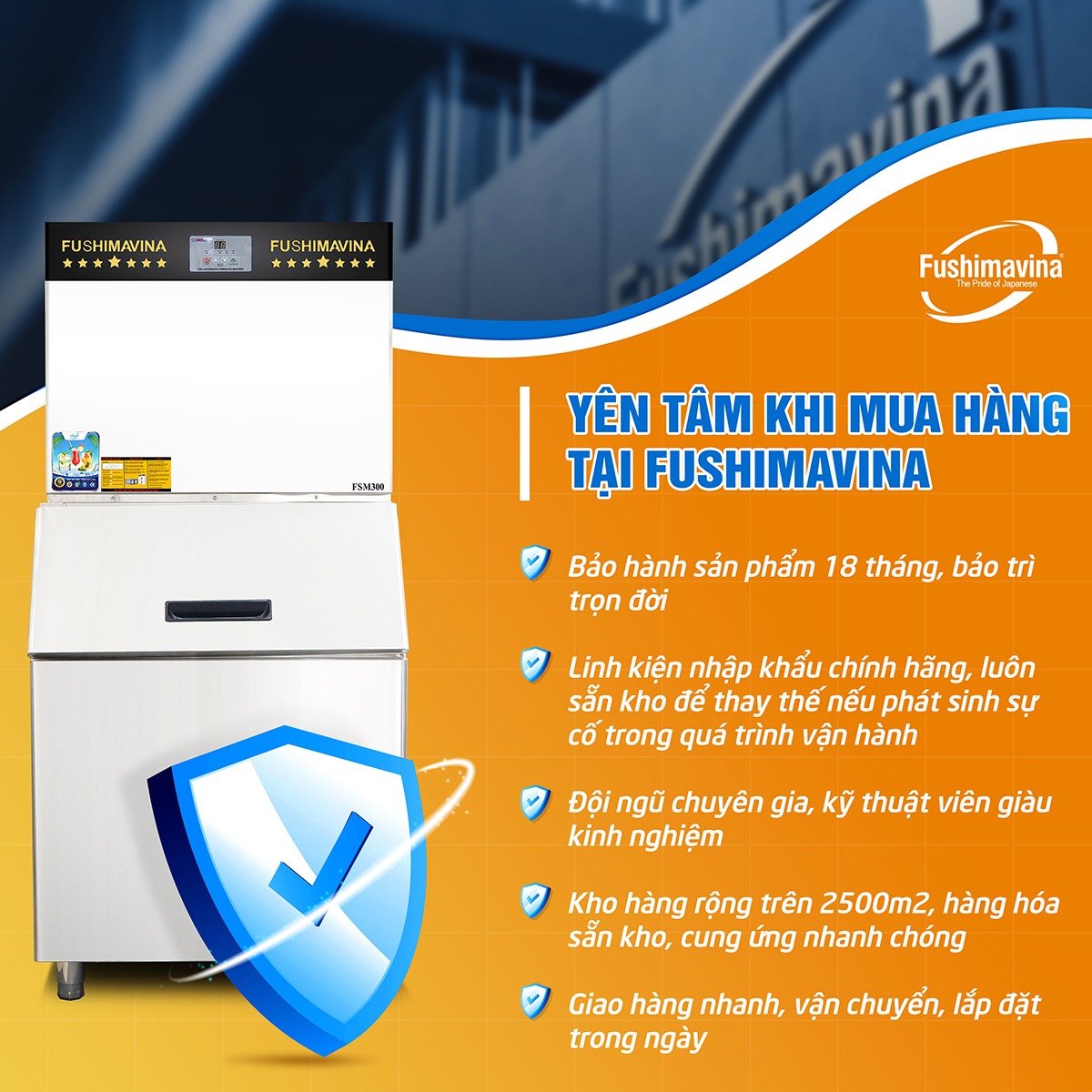 Máy làm đá viên 300kg Fushimavina - Ảnh 10