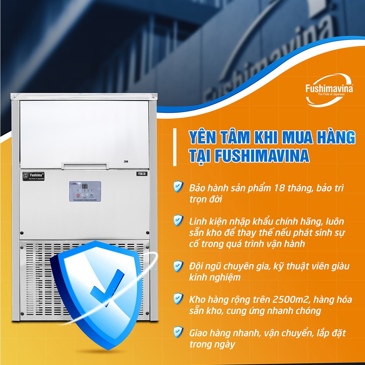 Máy làm đá viên mini 30kg Fushimavina - Ảnh 10