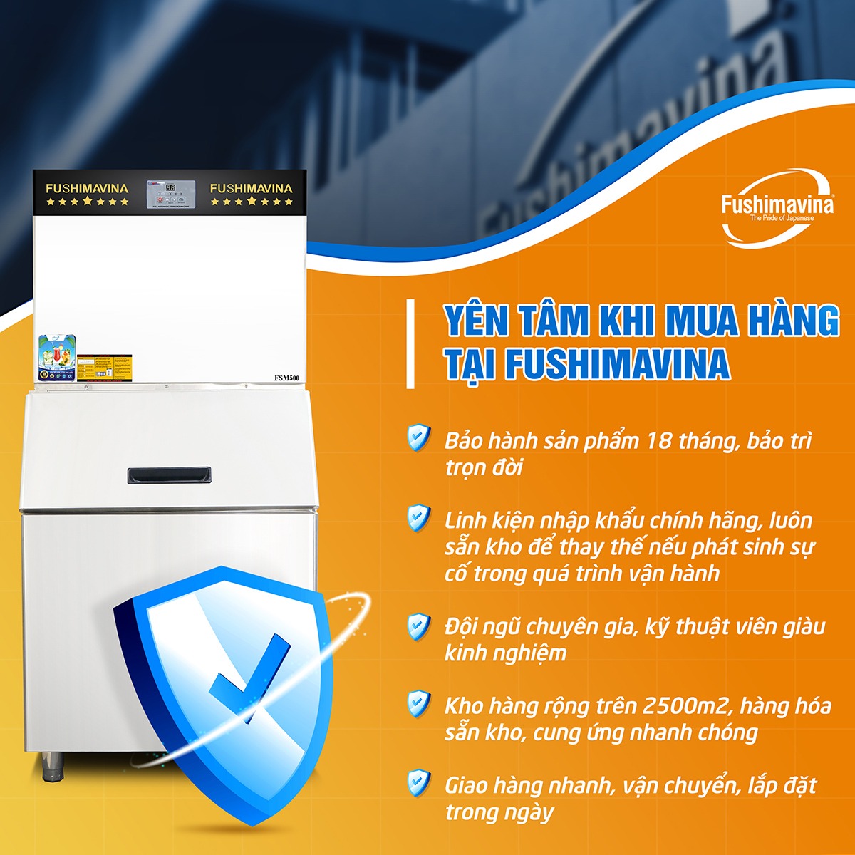 Máy làm đá viên 500kg Fushimavina - Ảnh 10