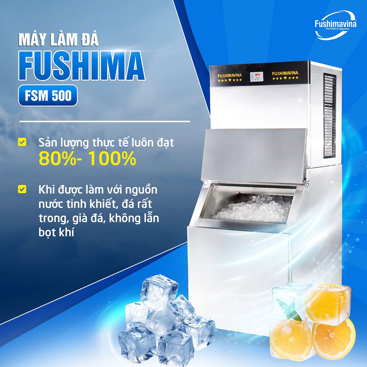 Máy làm đá viên 500kg Fushimavina - Ảnh 7