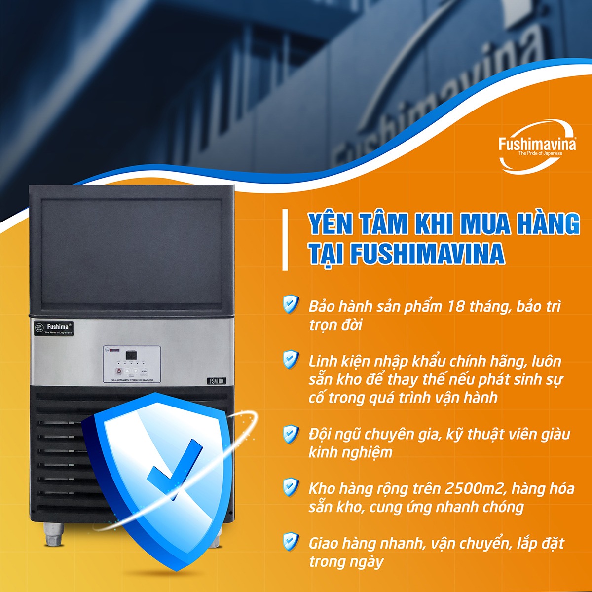 Máy làm đá viên 80kg Fushimavina - Ảnh 10