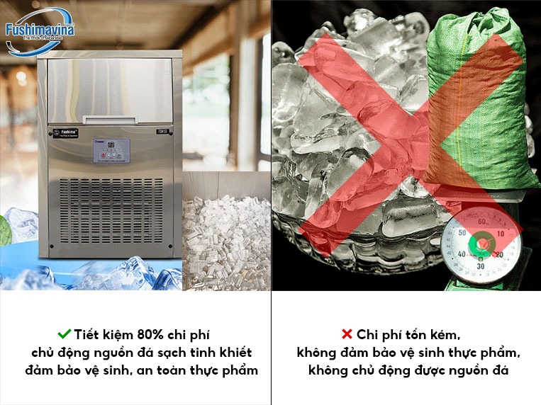 máy làm đá viên 100kg cho khách sạn