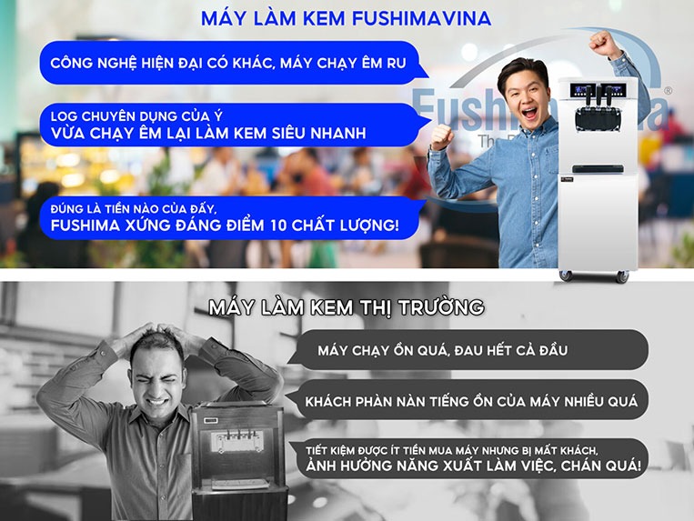 máy làm kem tươi siêu tốc Fushima được cấu thành từ linh kiện nhập khẩu cao cấp