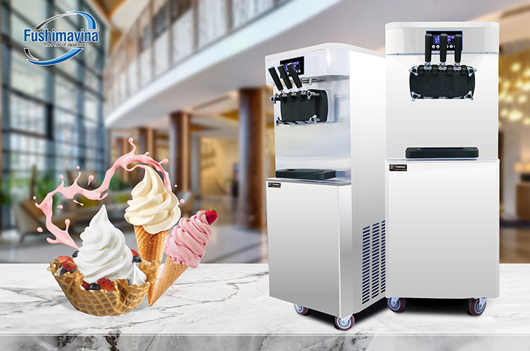 so sánh những điểm khác nhau giữa máy làm kem 2 máy nén dạng đứng Fushima