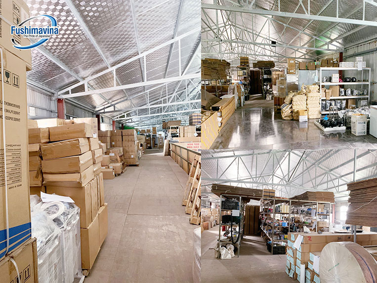 Kho hàng rộng lớn 2500m2 luôn sẵn hàng để cung cấp