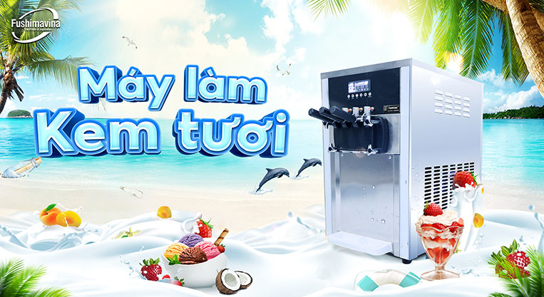Máy làm kem tươi cao cấp 2 máy nén dạng bàn