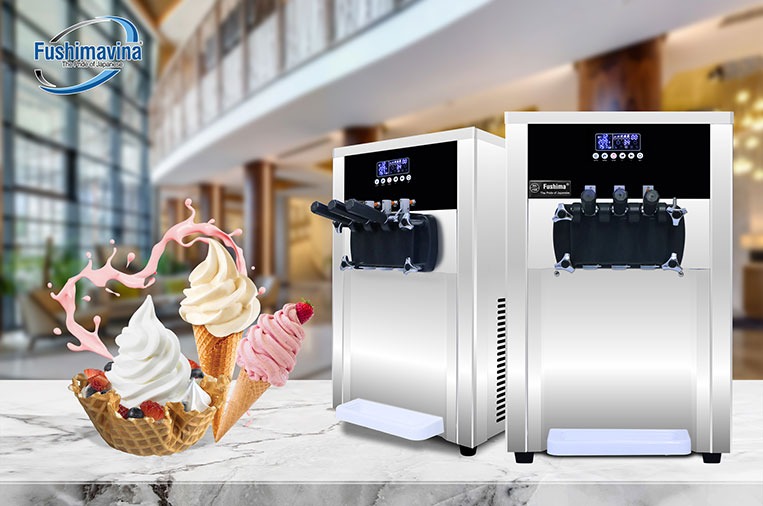 máy làm kem hiện đại, cho chất lượng kem ngon đồng nhất, mịn màng