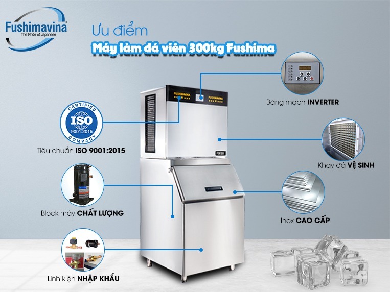 máy làm đá fushima sản xuất trên dây chuyền hiện đại