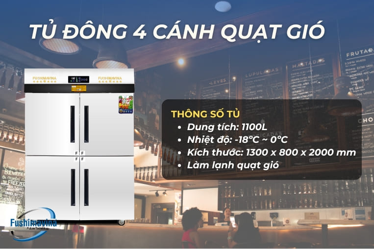 tủ đông 4 cánh quạt gió