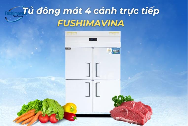 tủ đông mát 4 cánh lạnh trực tiếp