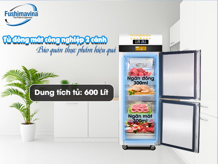 Tủ đông mát công nghiệp 2 cánh Fushima