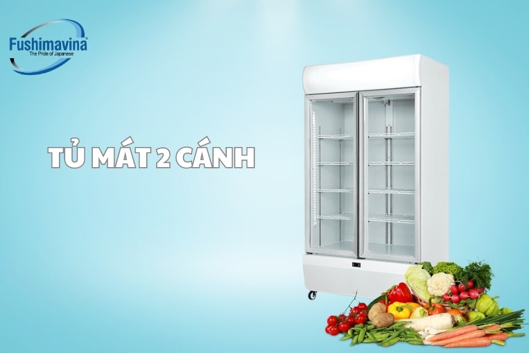 tủ mát 2 cánh rất phù hợp cho mô hình cỡ vừa