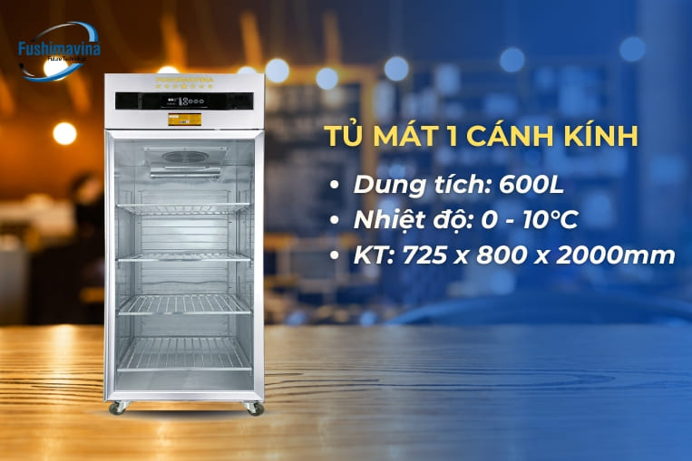 tủ mát 1 cánh kính quạt gió