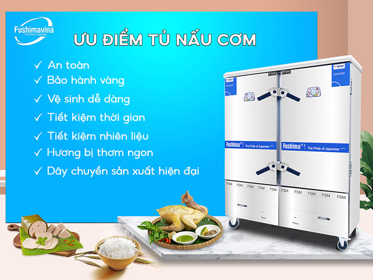 ưu điểm của tủ nấu cơm 20 khay gas và điện