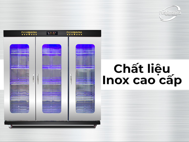 Tổng quan tủ sấy bát cánh kính 1800L 2 lớp quạt gió