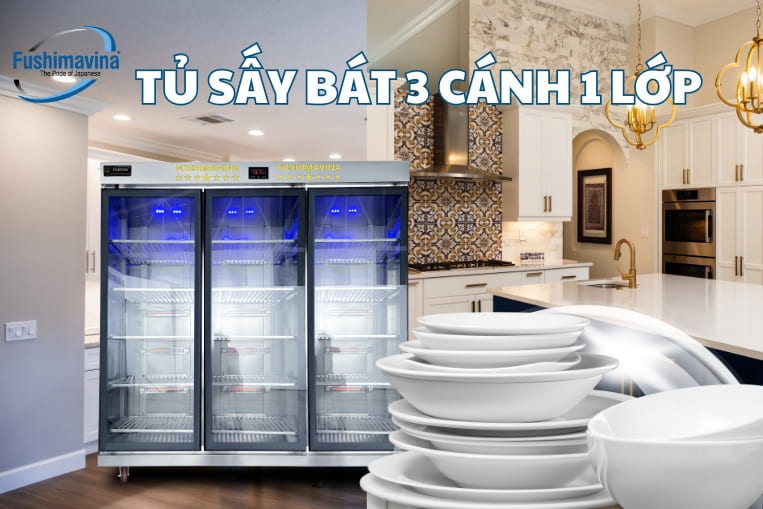 tủ sấy bát 3 cánh 1 lớp