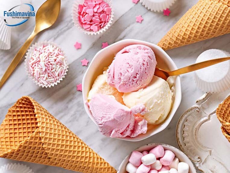 vỏ kem ốc quế chất lượng tốt sẽ có màu vàng đẹp mắt, đều màu